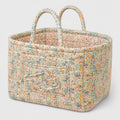 Quilted Floral Storage Caddy with Handles for Dorm Bathroom Vanity and Laundry Room