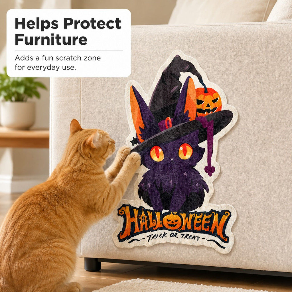 Halloween Self-Adhesive Cat Scratcher Pad for Walls and Furniture 31.5 x 19.7 in