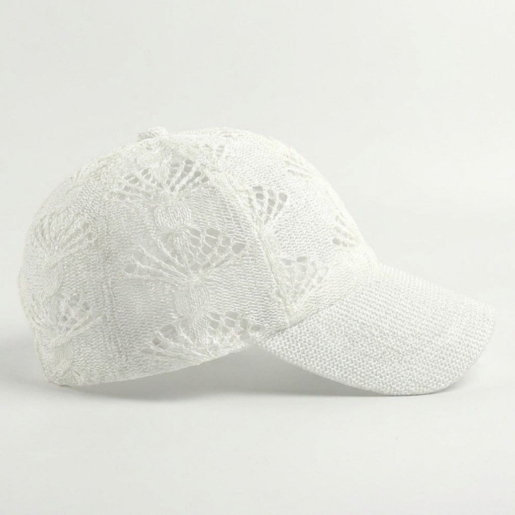 Women's Crochet Knit Baseball Cap Breathable Openwork Lightweight Casual Hat