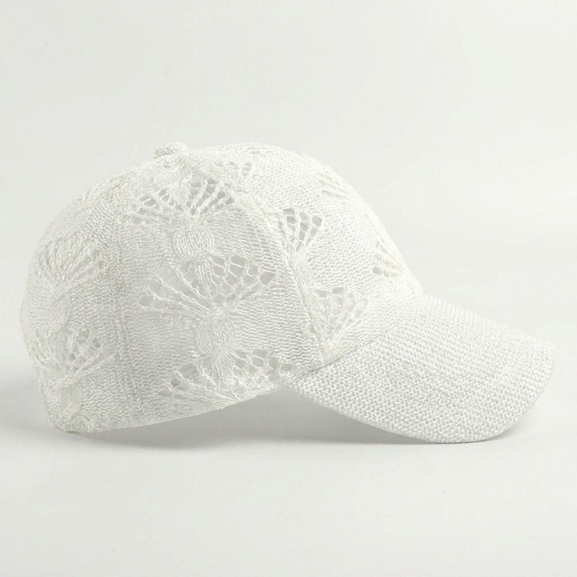 Women's Crochet Knit Baseball Cap Breathable Openwork Lightweight Casual Hat