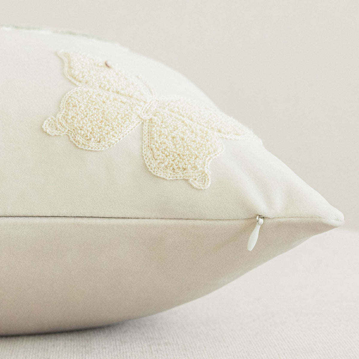Butterfly Embroidered Throw Pillow Cover Decorative Square Cushion Cover for Sofa Couch Bed