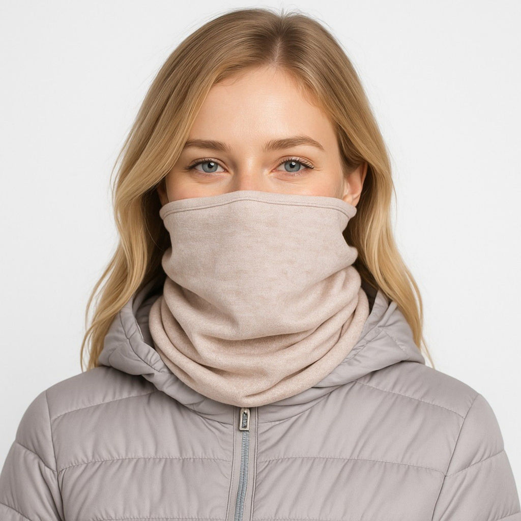 Anna-Kaci Women's Soft Knit Neck Warmer with Cozy Layered Design 9x17 inches