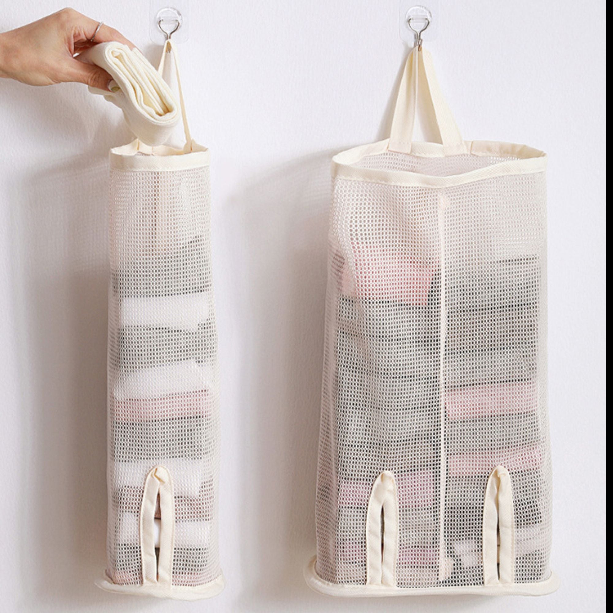 2 Pack Hanging Storage Bags Vertical Organizer Socks Storage for Closet Door Wall Space Saving