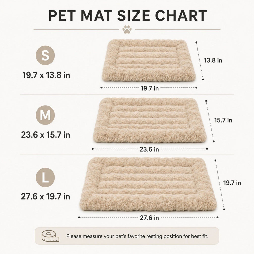 Plush Pet Mat for Cats and Small Dogs with Raised Border, Non-Slip Bottom and Machine-Washable Design