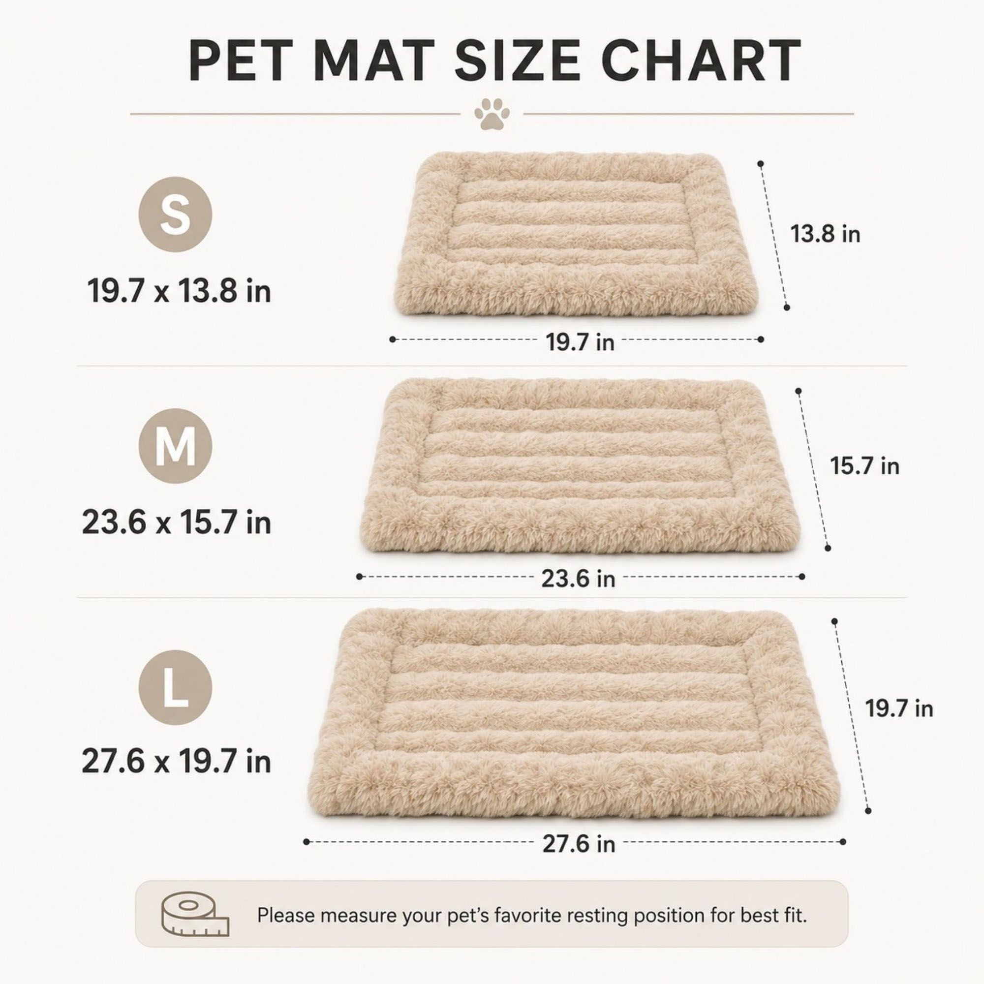 Plush Pet Mat for Cats and Small Dogs with Raised Border, Non-Slip Bottom and Machine-Washable Design