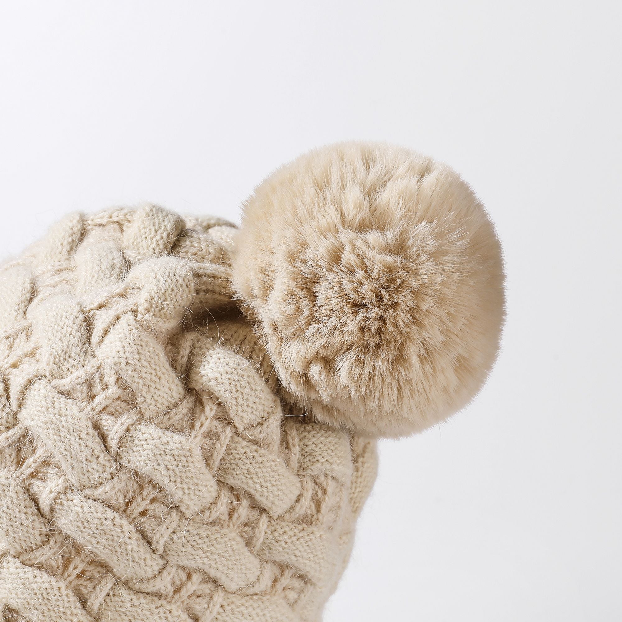 Anna-Kaci Women's Knit Trapper Hat with Pom - Poms