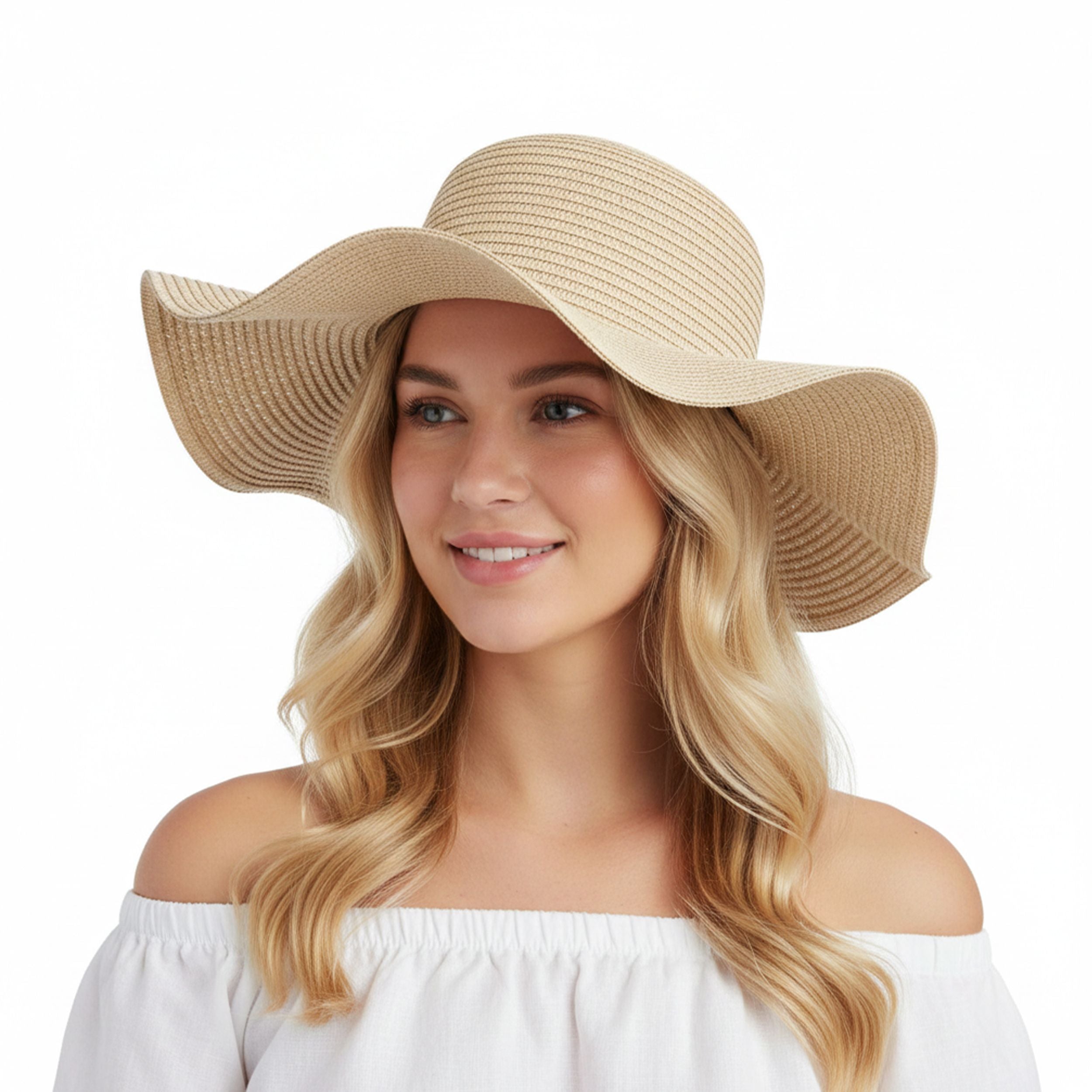 Floppy Straw Sun Hat Wide Brim Beach Hat Summer UV Protection Packable