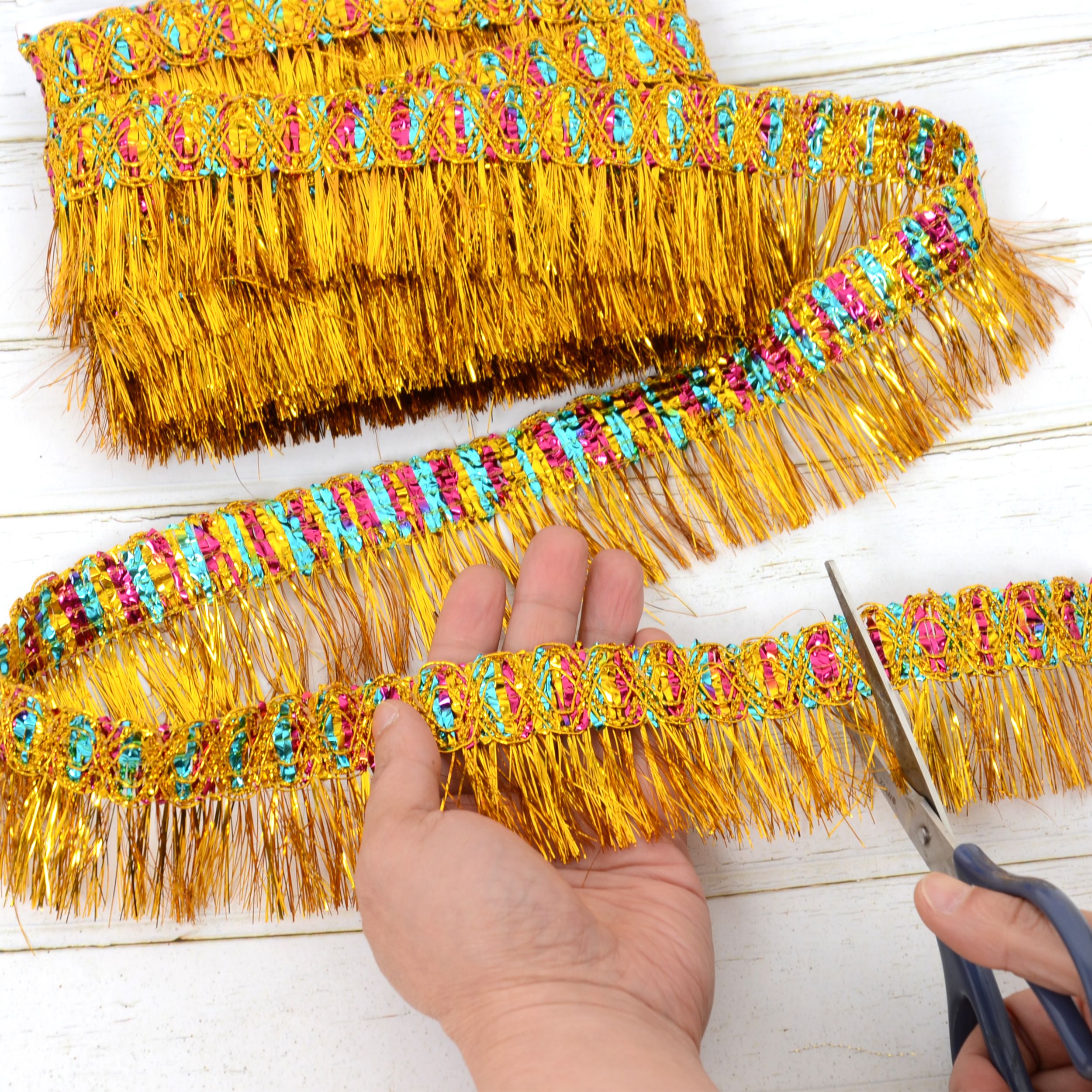 Fringe Tassel Lace Trim, 11 Yards 2.2 inch Wide, Sewing Trim for DIY Craft Garment Curtain Lamp Shade Tablecloth Stage Decoration