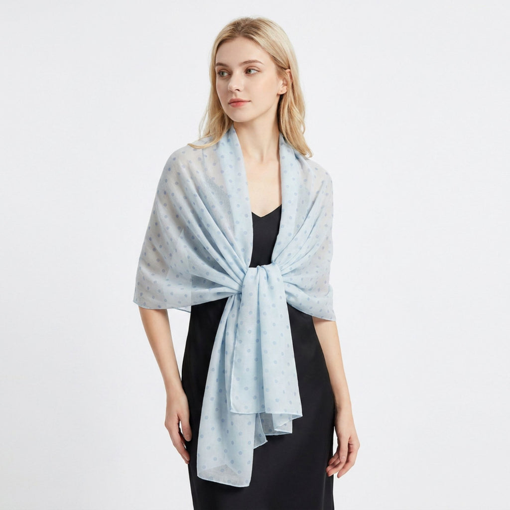 Lightweight Polka Dot Scarf Wrap Shawl for Everyday Outfits 71*27.5 Inches