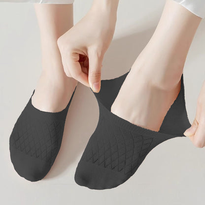 Anna-Kaci Women's Solid No Show Socks Non Slip Cotton 6Pk