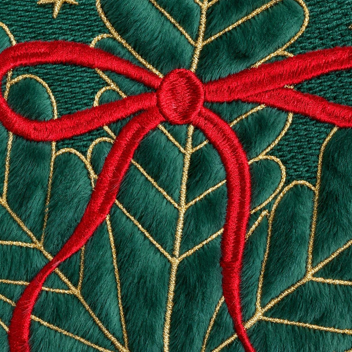 Christmas Embroidered Plush Throw Pillow Cover 18 x 18 Inch 1 Pack