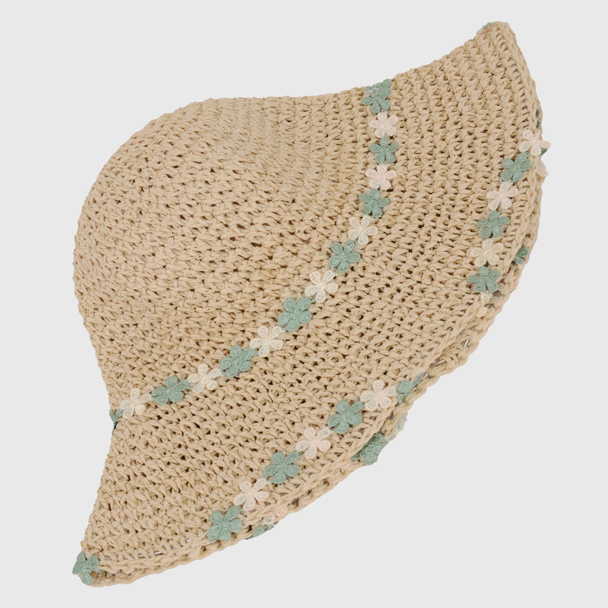 Anna-Kaci Women's Floral - Embellished Crochet Straw Sun Hat