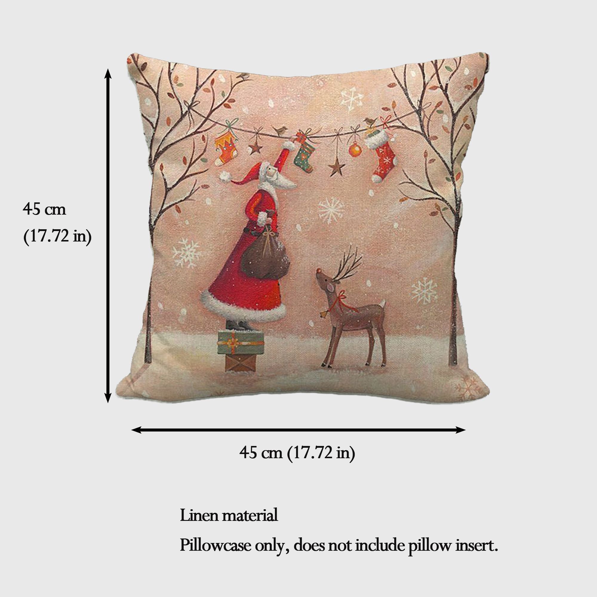 Anna-Kaci Vintage Winter Throw Comfortable Pillow Cover 18x18in
