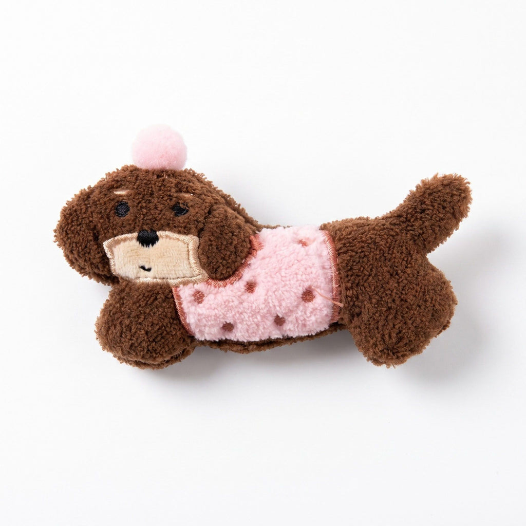 3pc Dachshund Plush Hair Clip Set Soft Dog Barrettes Cute Hair Accessories