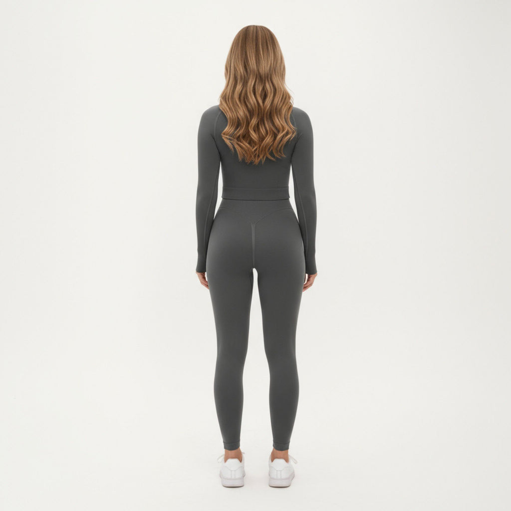 Anna-Kaci Active Women's Seamless Long Sleeve Cropped Top with Thumbhole Cuffs and Fitted Waistband