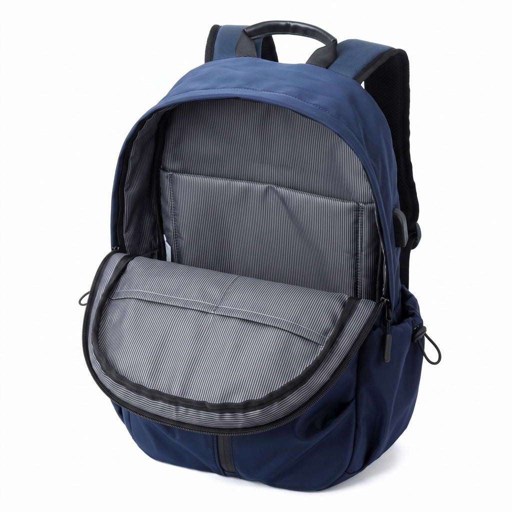 Multi-Pocket Commuter Travel Backpack with Padded Straps and Side Pockets
