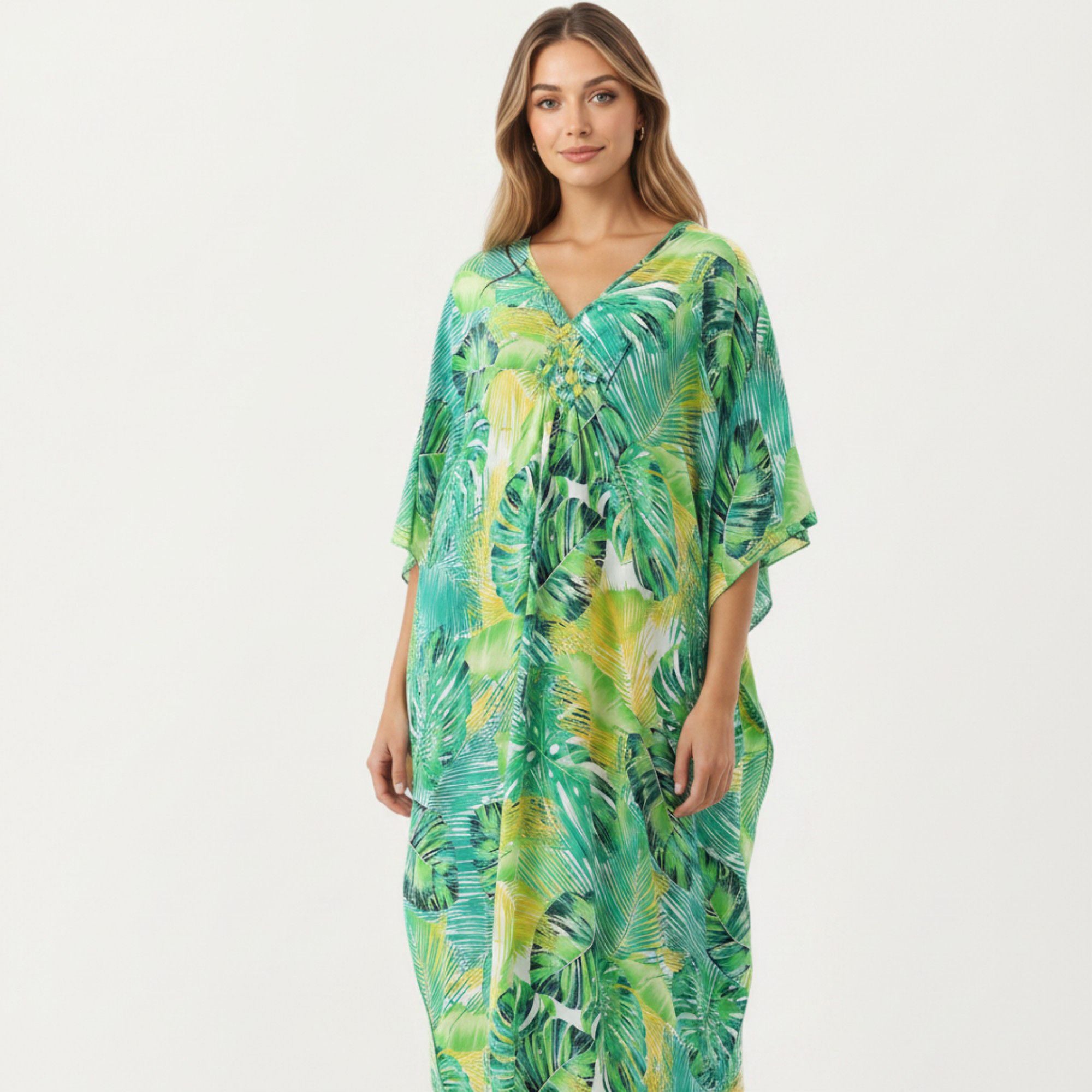 Anna-Kaci Women's Paisley Print Maxi Dress with V-Neckline Short Sleeves and Relaxed Flowing Silhouette