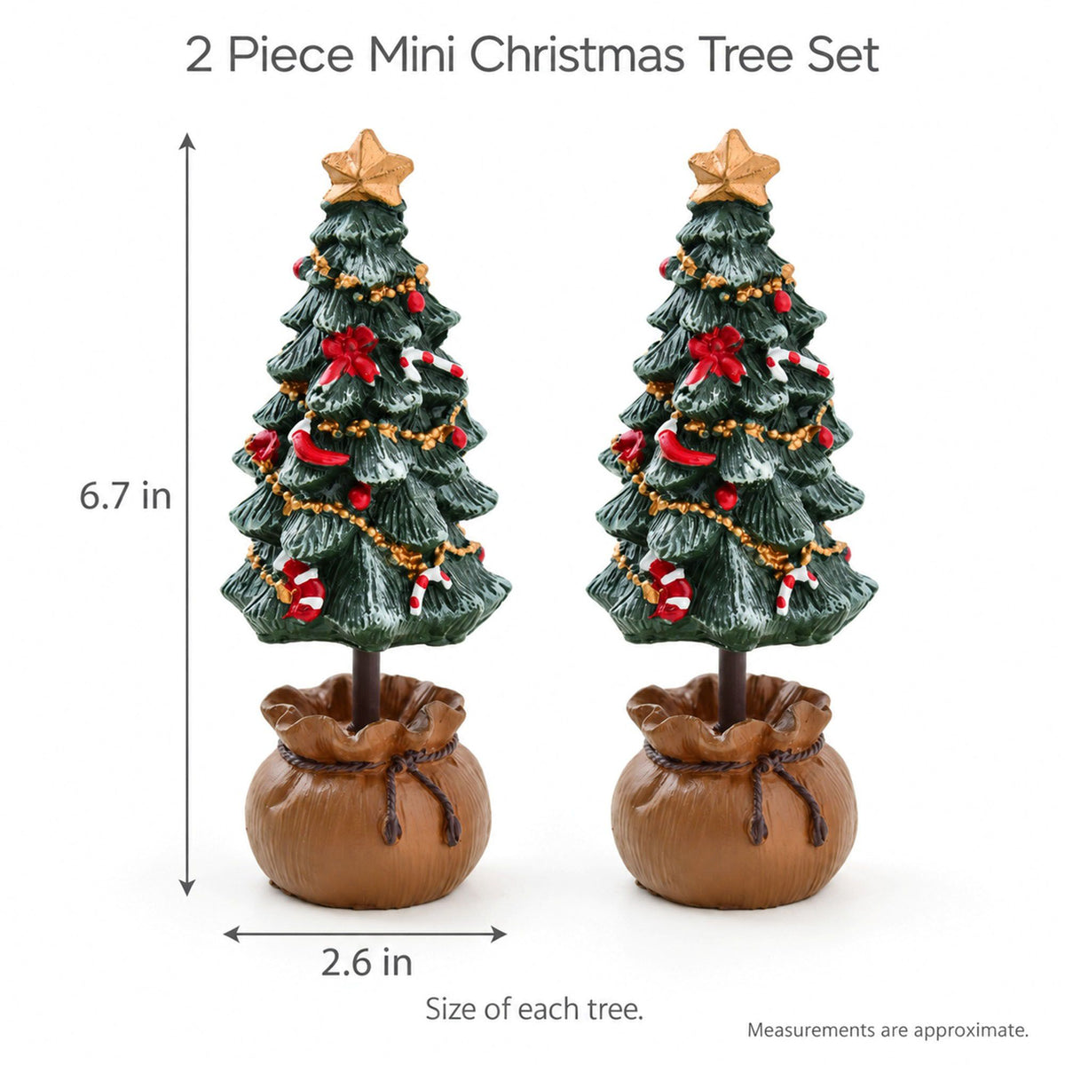 Mini Resin Christmas Tree Tabletop Holiday Decoration