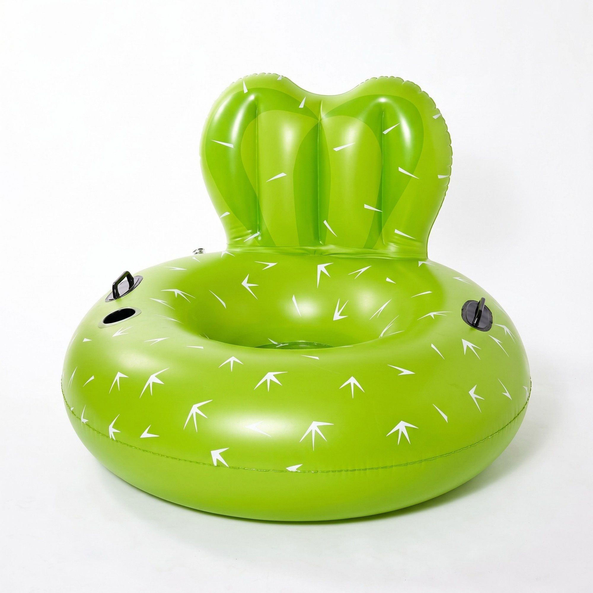 Inflatable Pool Float Chair with Backrest Cup Holder Durable PVC Water Lounge Float for Pool Beach Lake 43.3x43.3x25.5in