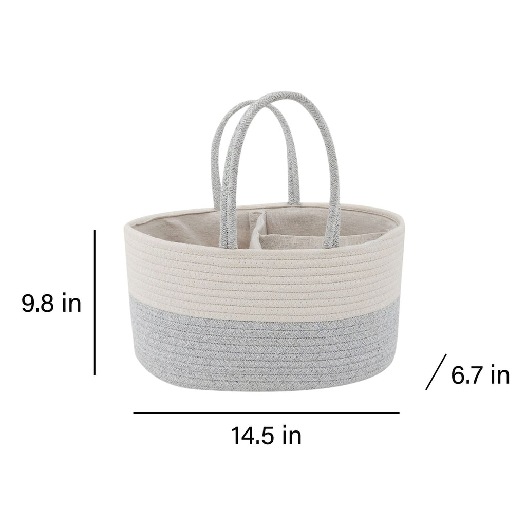 Woven Rope Storage Basket Organizer Bin and Divider Soft Cotton Basket for Closet Shelf Organization