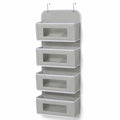 4 Tier Hanging Storage Organizer with Clear Window Pockets for Door Wall or Closet