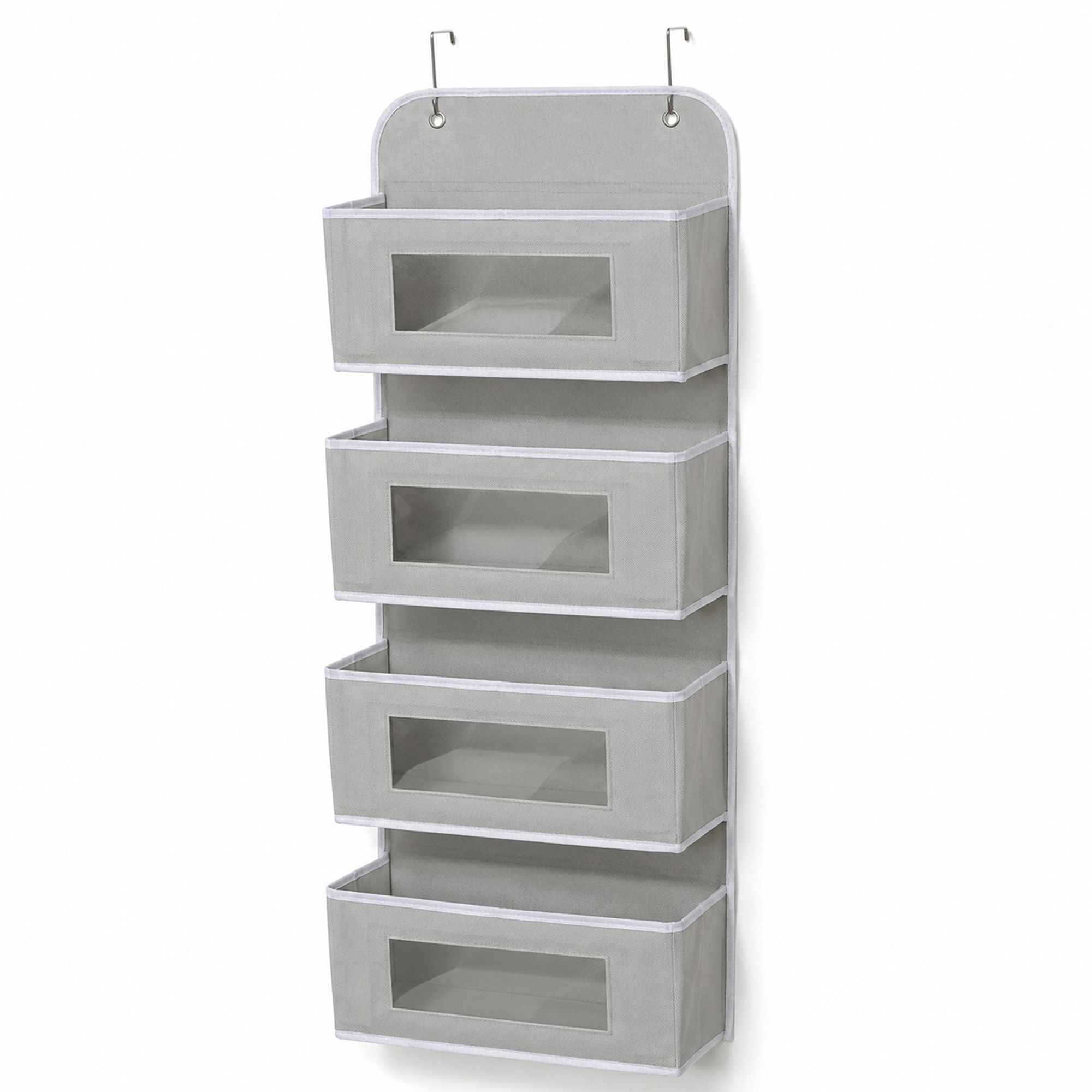 4 Tier Hanging Storage Organizer with Clear Window Pockets for Door Wall or Closet