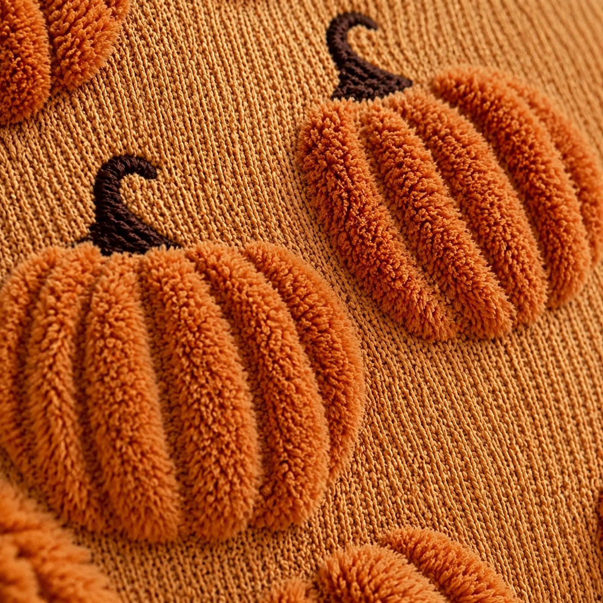 Tufted Pumpkin Pattern Throw Pillow Cover for Fall and Thanksgiving Decor
