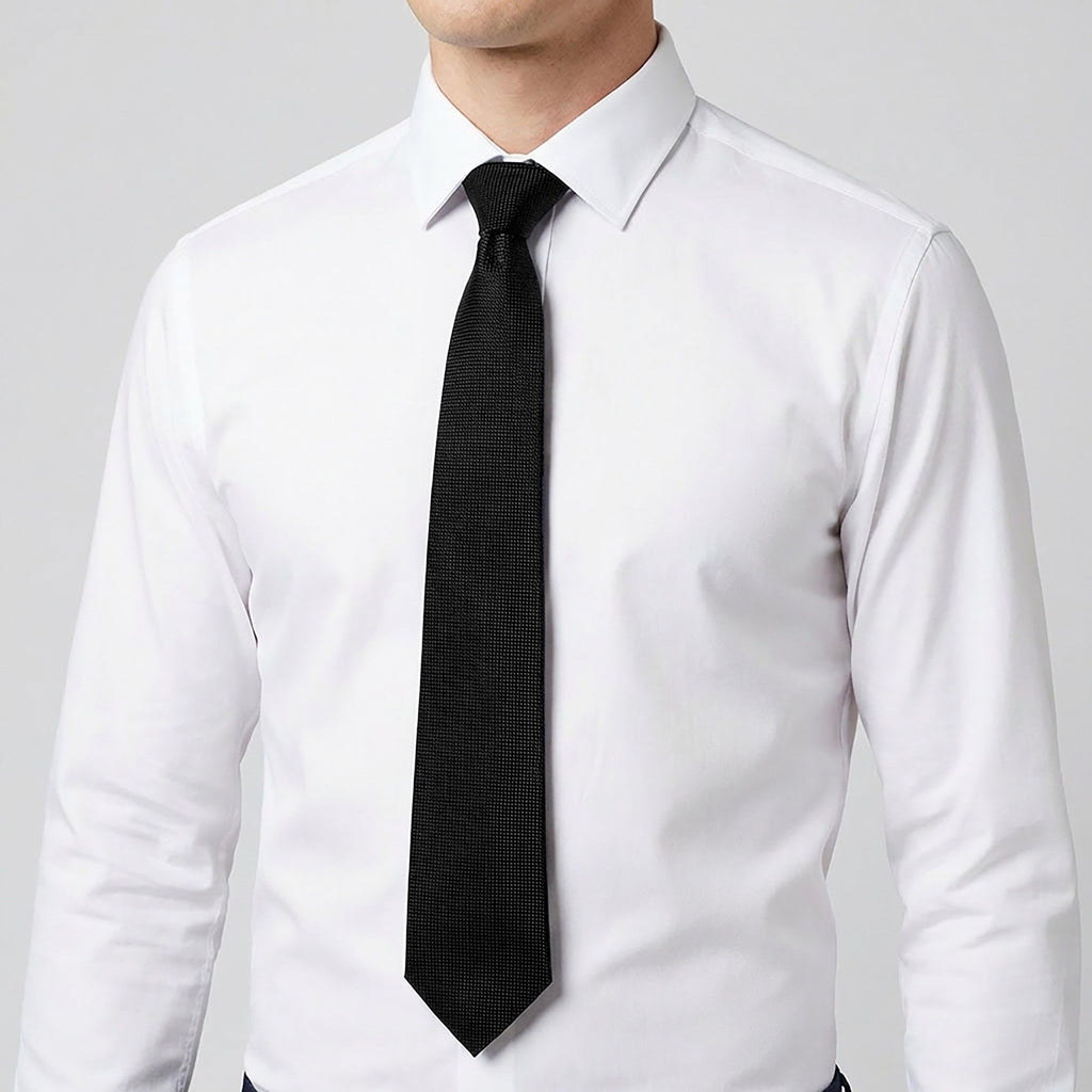 Men's Micro Dot Texture Tie Fine Woven Pattern Necktie Subtle Solid Look 57 Inch Length 3.1 Inch Width Formal Business Accessory