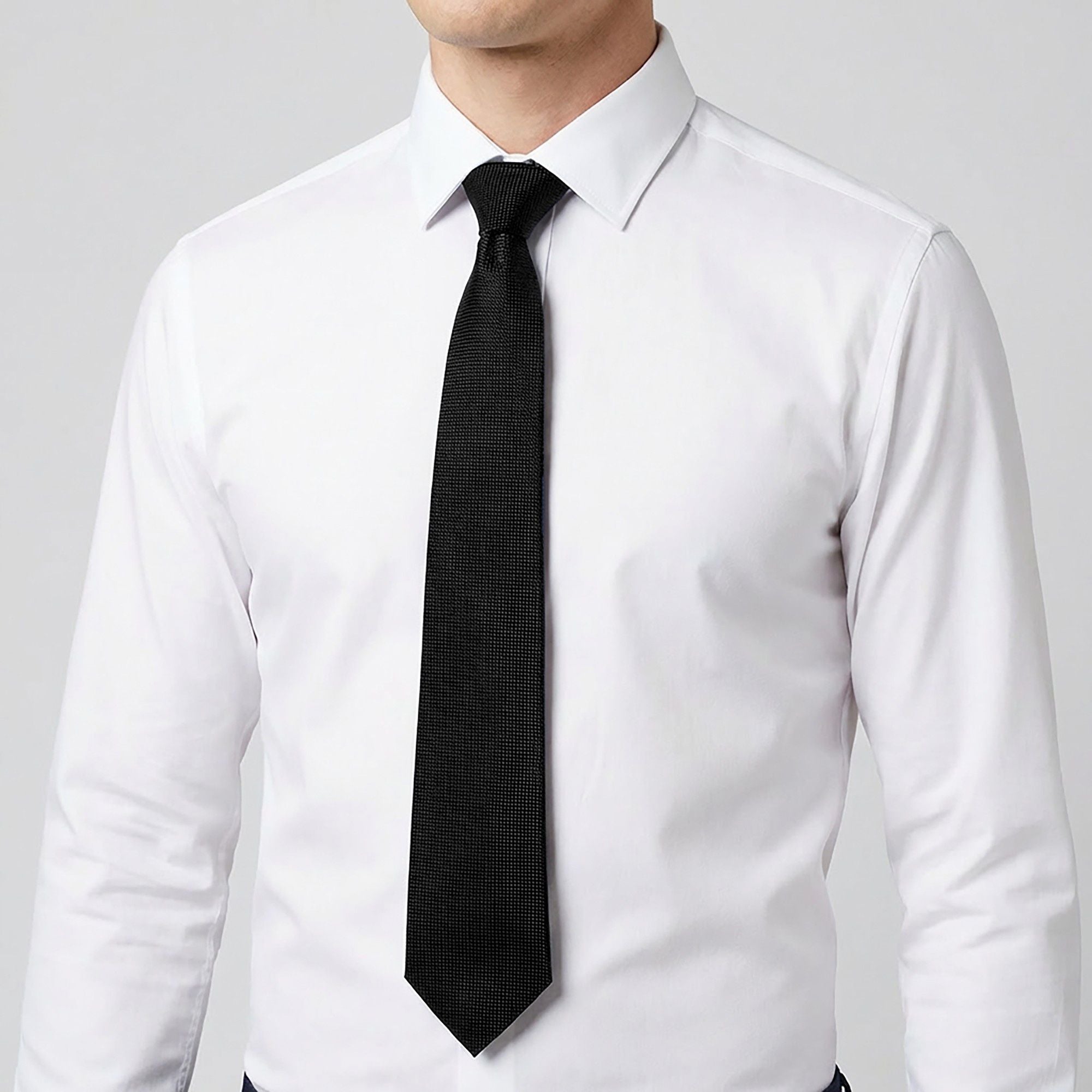 Men's Micro Dot Texture Tie Fine Woven Pattern Necktie Subtle Solid Look 57 Inch Length 3.1 Inch Width Formal Business Accessory
