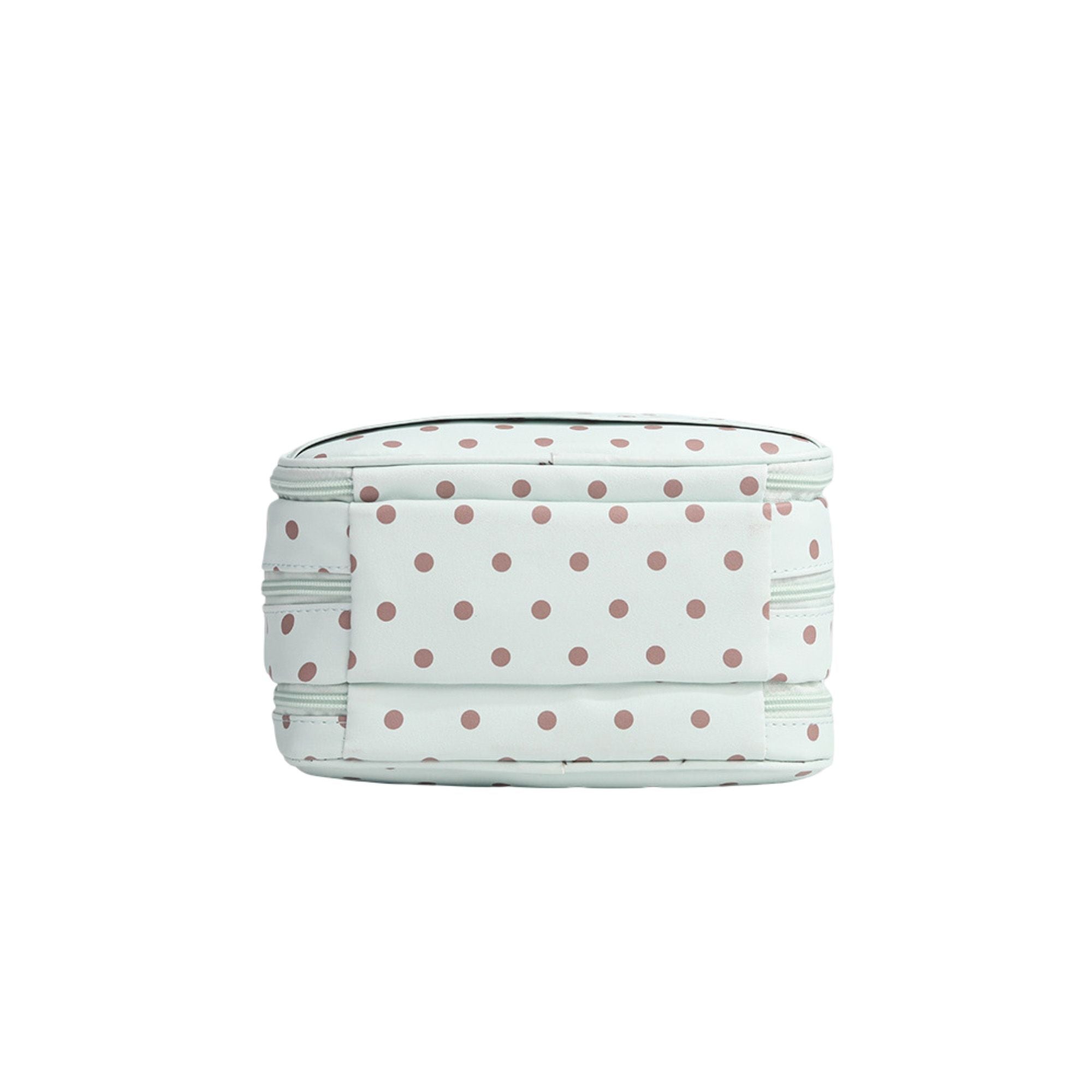 Polka Dot Cosmetic Bag, Large Capacity 3-Layer Makeup Organizer with Top Handle