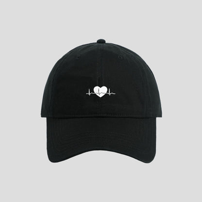 Anna-Kaci Women's Embroidered Heartbeat Baseball Cap with Adjustable Strap and Curved Brim Casual Cotton Hat