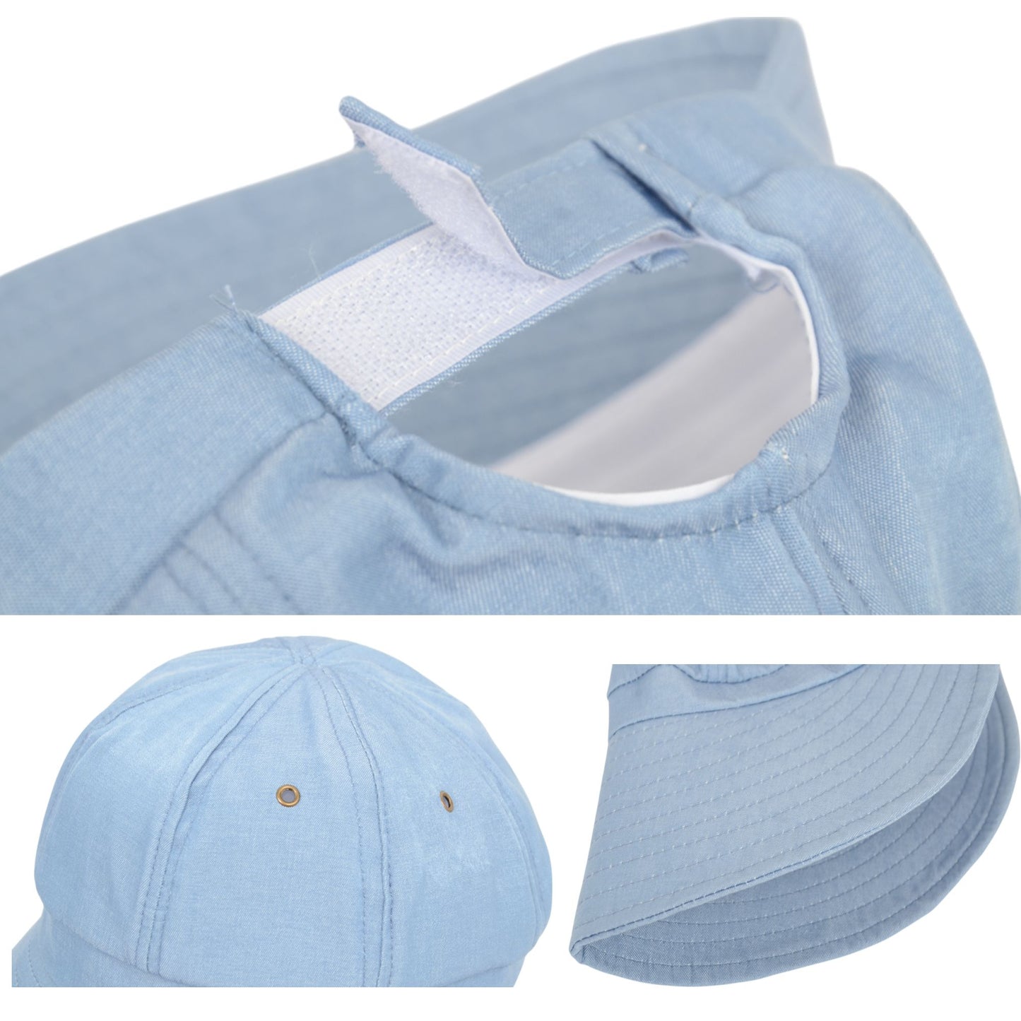 Anna-Kaci Womens Wide Brim Baseball Cap Bundle with UV Protection Ponytail Hole and Ventilated Eyelets Casual Outdoor Style