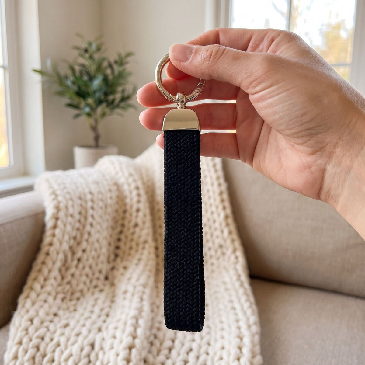 Woven Wristlet Keychain Strap with Hardware Kit