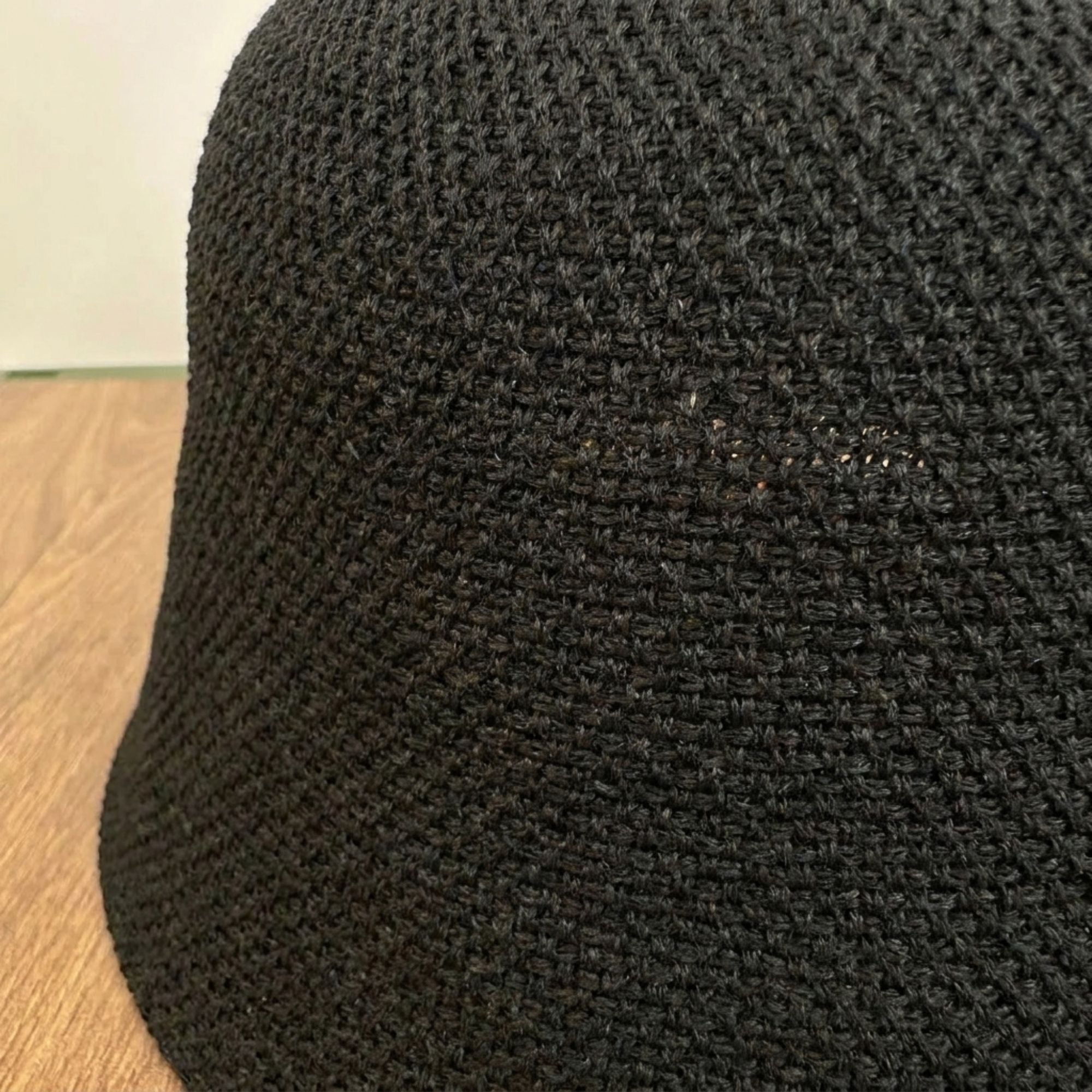 Crochet Bucket Hat with Openwork Texture and Short Brim