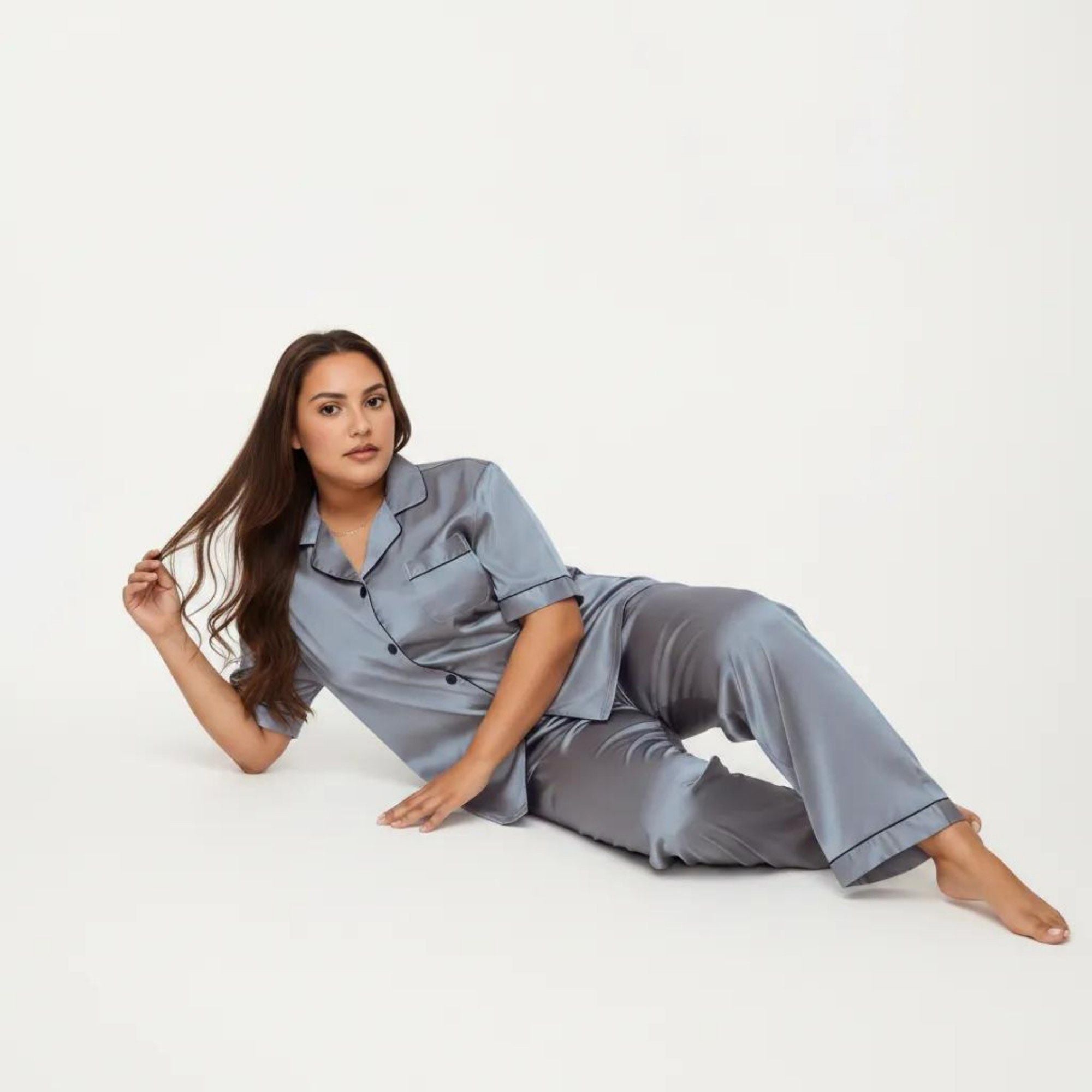 Anna-Kaci Lounge Women's Plus Size 2-Piece Floral Kimono Robe Set with Short Sleeve Open Front Longline Cover Up and Matching Inner Dress