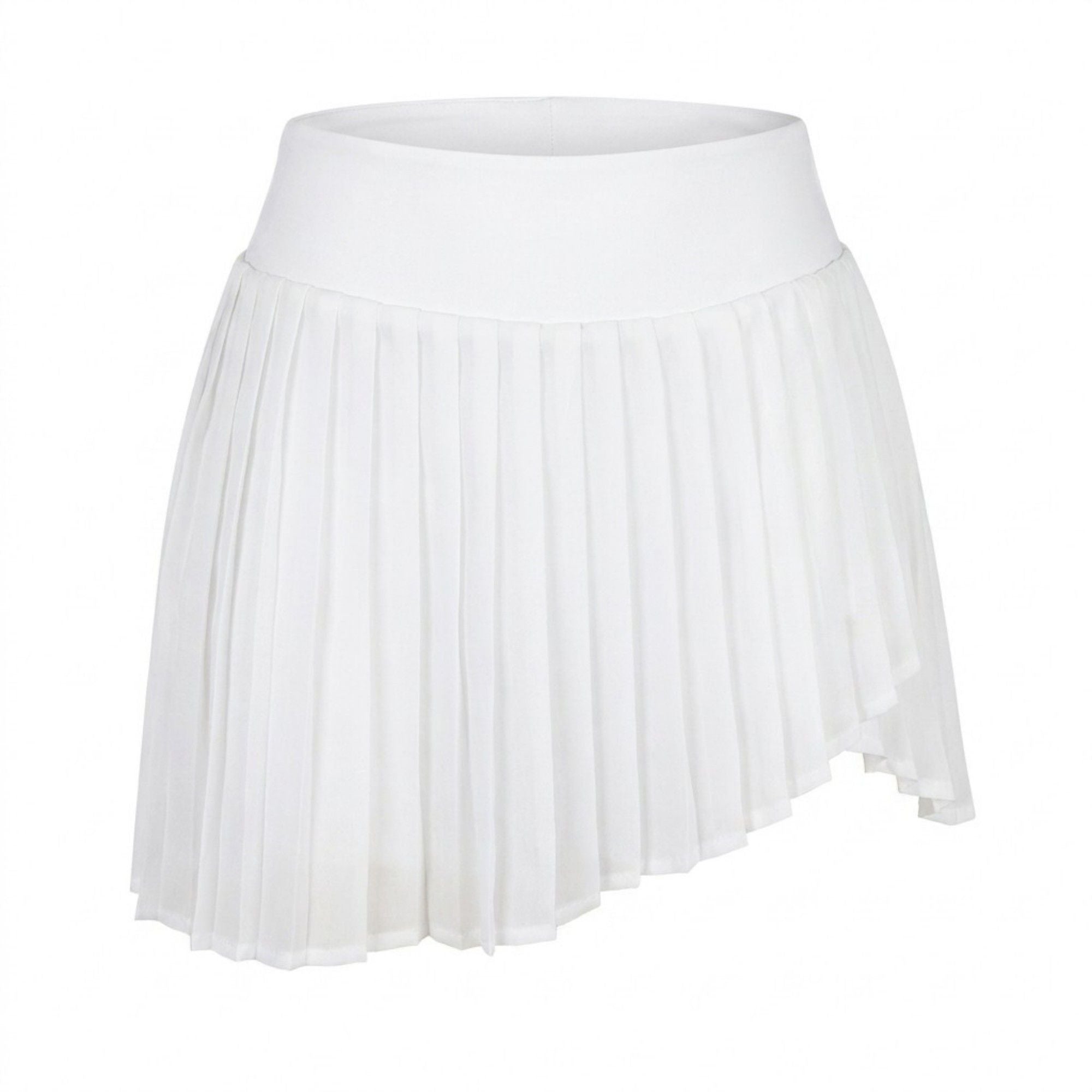 Anna-Kaci Active Womens High Waist Pleated Athletic Skort with Sheer Overlay Wide Waistband and Built In Shorts
