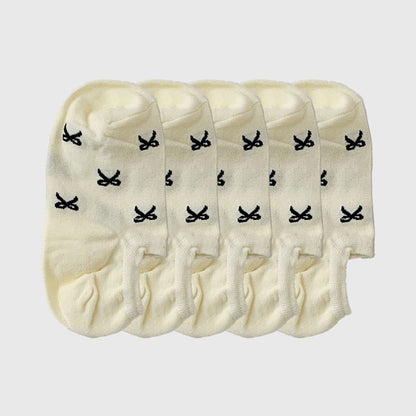 Anna-Kaci Women's No - Show Liner Socks with Bow Pattern 5Pk