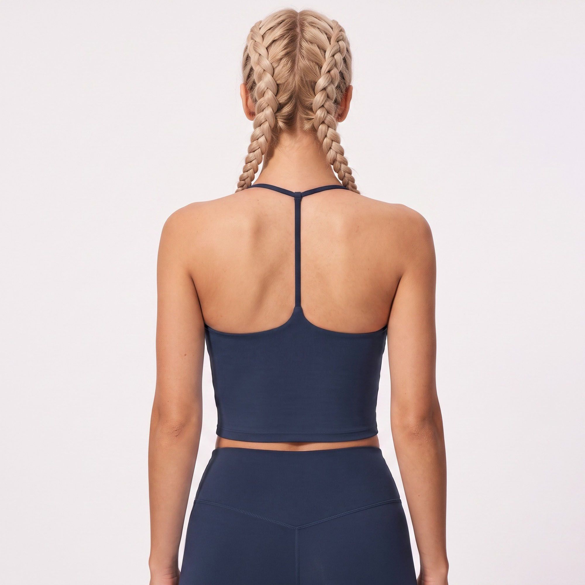 Halter Racerback Workout Tank V Neck Fitted Crop Top