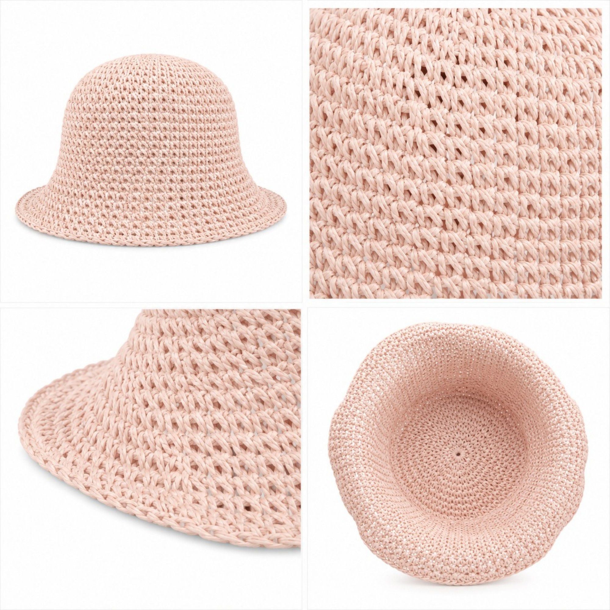 Summer Bucket Hat - Lightweight Straw Sun Hat for Vacation and Beach
