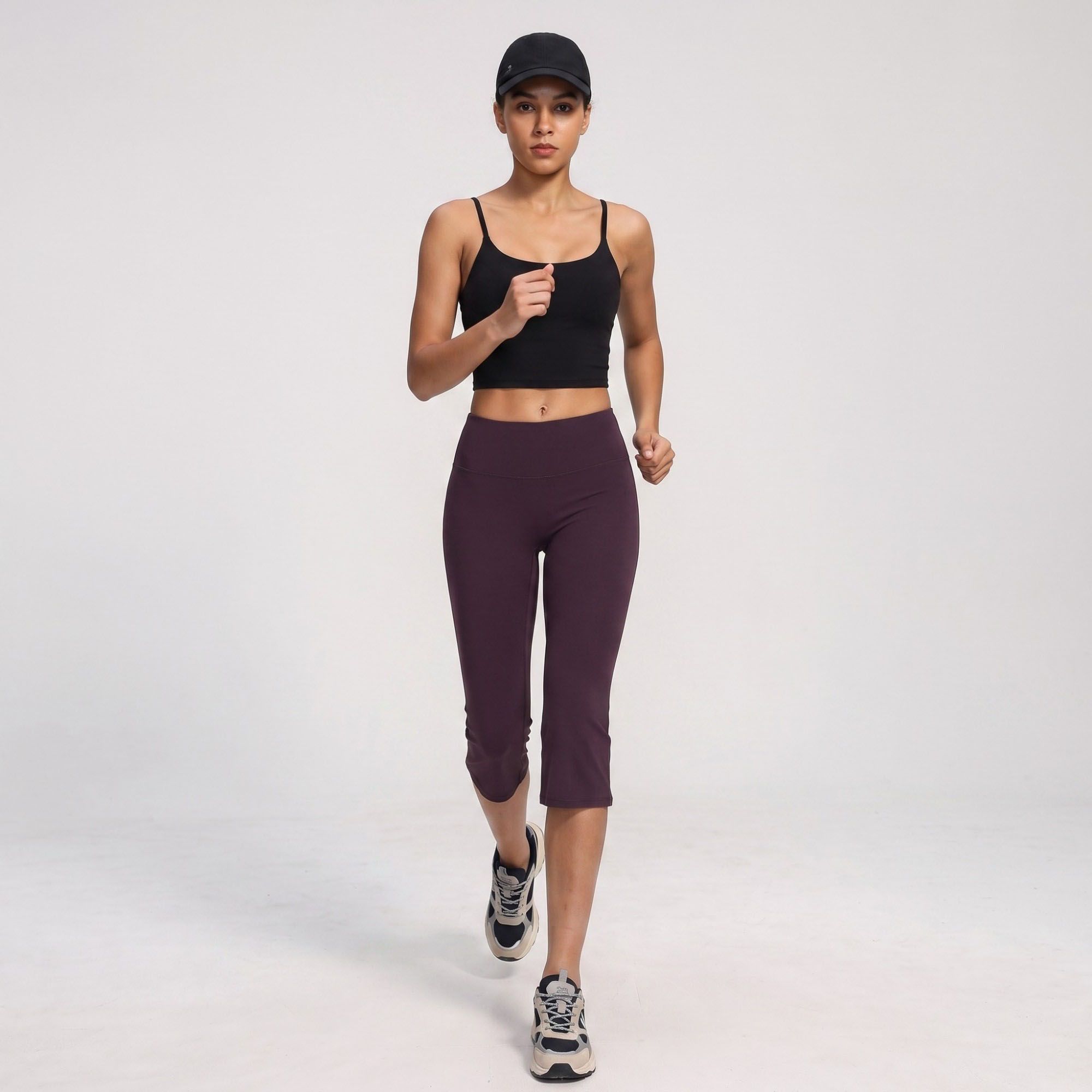 High Waist Cropped Flare Yoga Pants Fitted Capri Workout Leggings for Dance and Athleisure