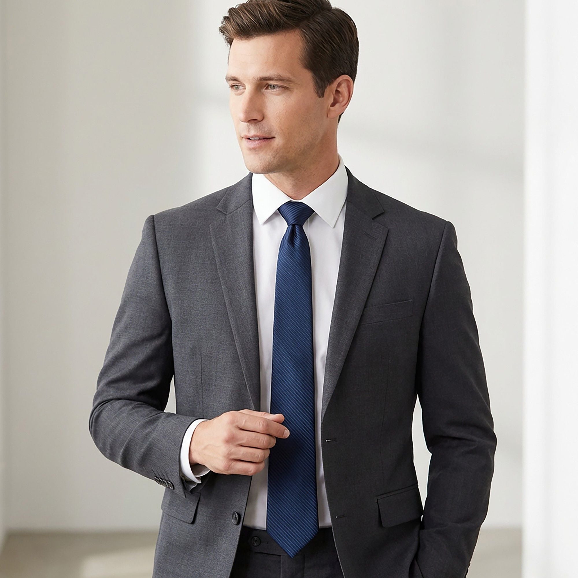 Men's Diagonal Stripe Texture Tie Subtle Woven Pattern Necktie 57 Inch Length 3.1 Inch Width Formal Business Accessory