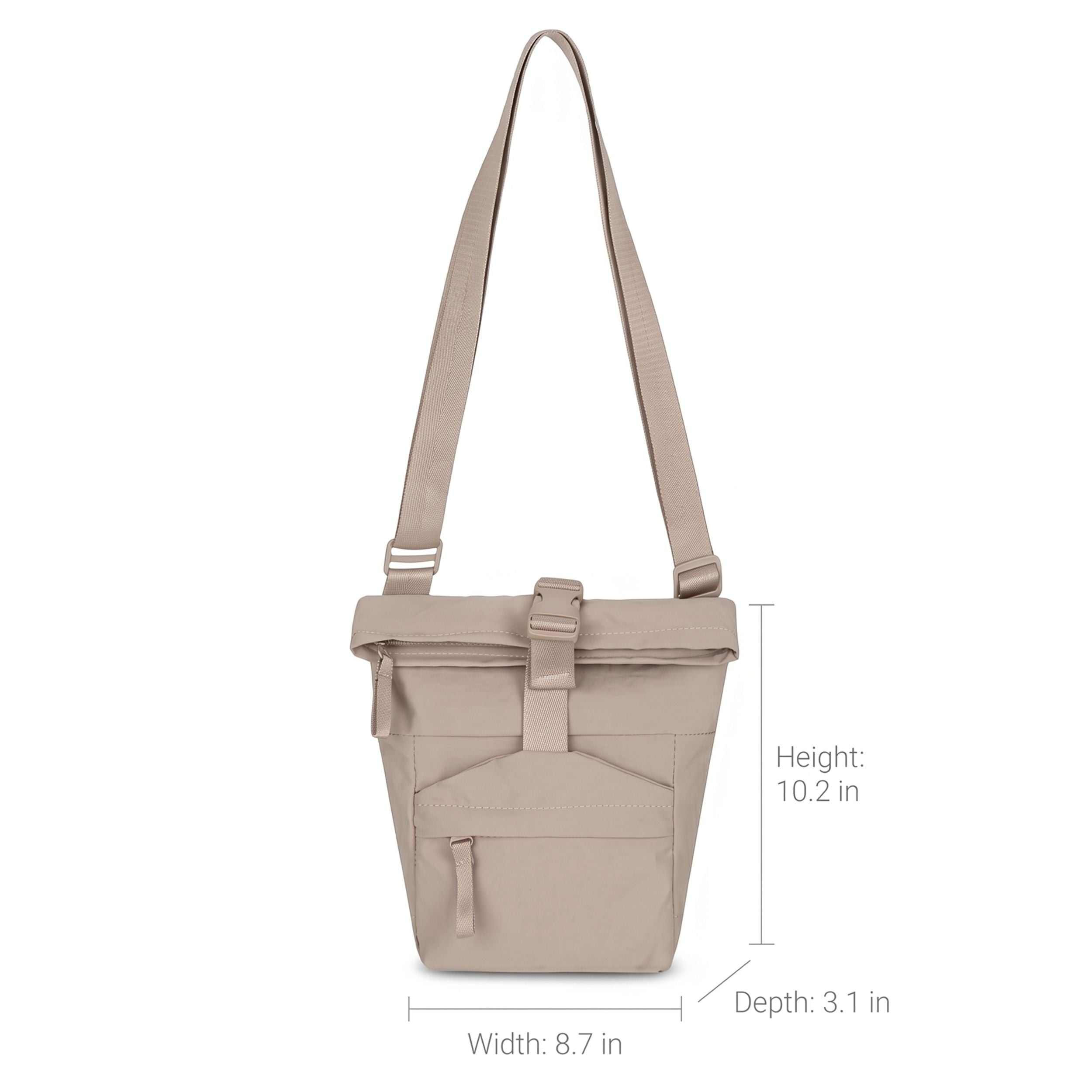 Water Resistant Nylon Crossbody Bucket Bag Adjustable Strap Multi Pocket Everyday Travel Bag