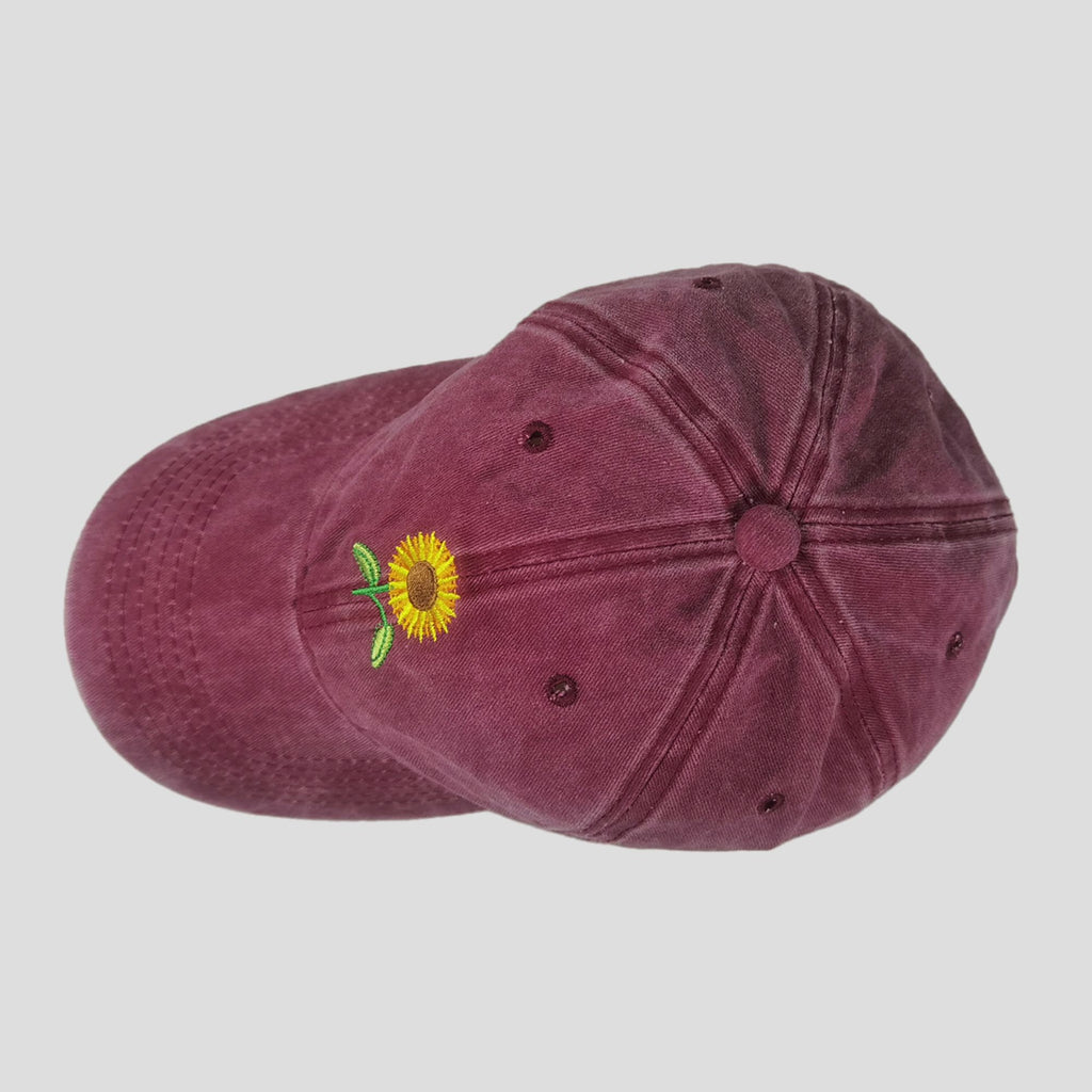 Anna-Kaci Women's Baseball Cap with Sunflower Embroidery
