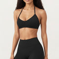 Anna-Kaci Active Women's Halter Sports Bra with V Neckline and Smooth Stretch Fit
