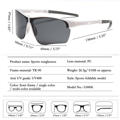 Anna-Kaci Active Women's Foldable Color-Changing UV-Protect Outdoor Sports Running Sunglasses