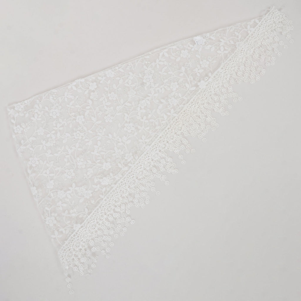 Anna-Kaci Lightweight Lace Floral Head Scarf Fringe Triangular Shawl Scarf Wrap Bandana for Women