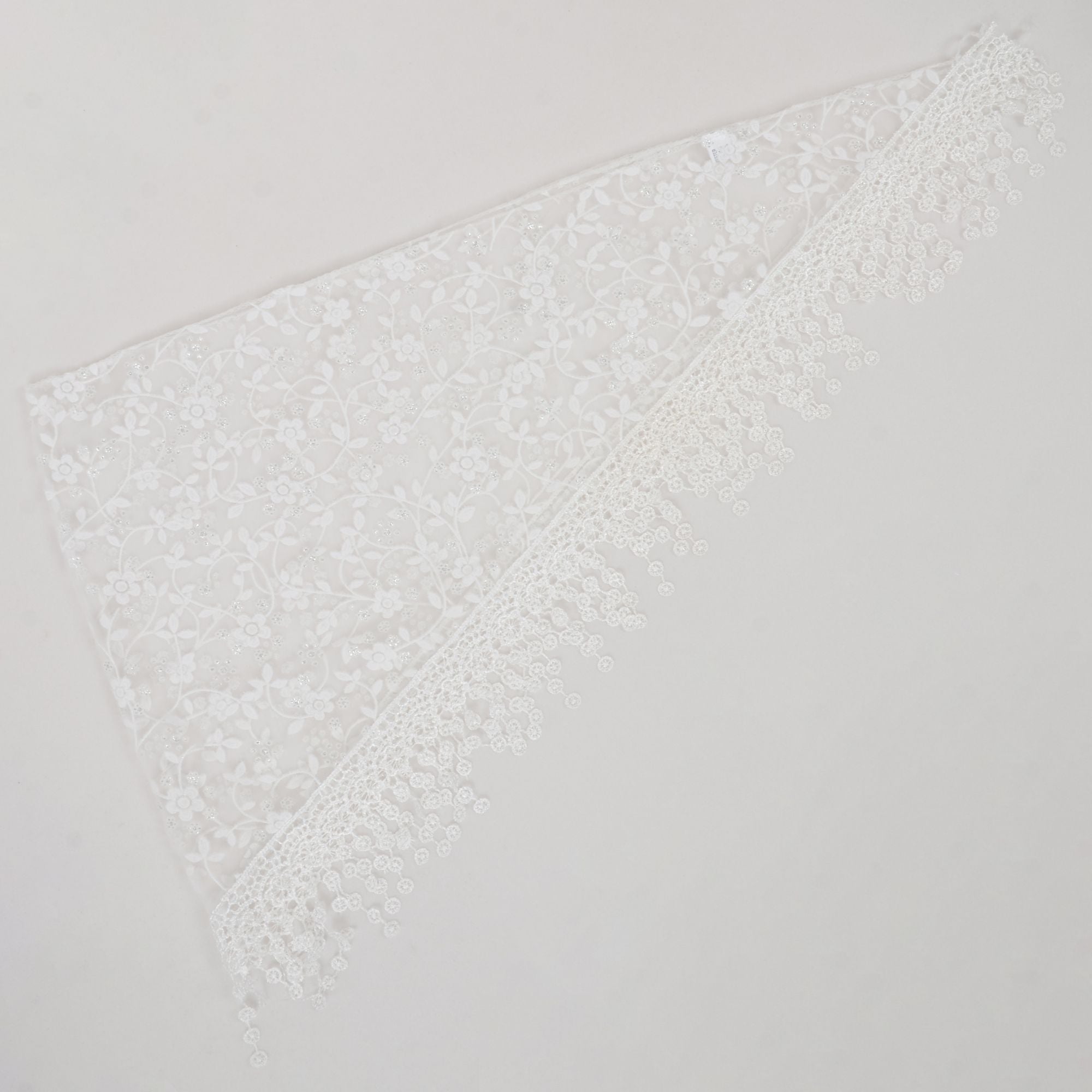 Anna-Kaci Lightweight Lace Floral Head Scarf Fringe Triangular Shawl Scarf Wrap Bandana for Women