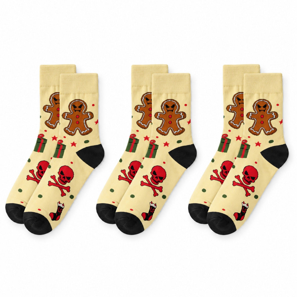 Holiday Novelty Crew Socks 3 Pair Pack Festive Patterns