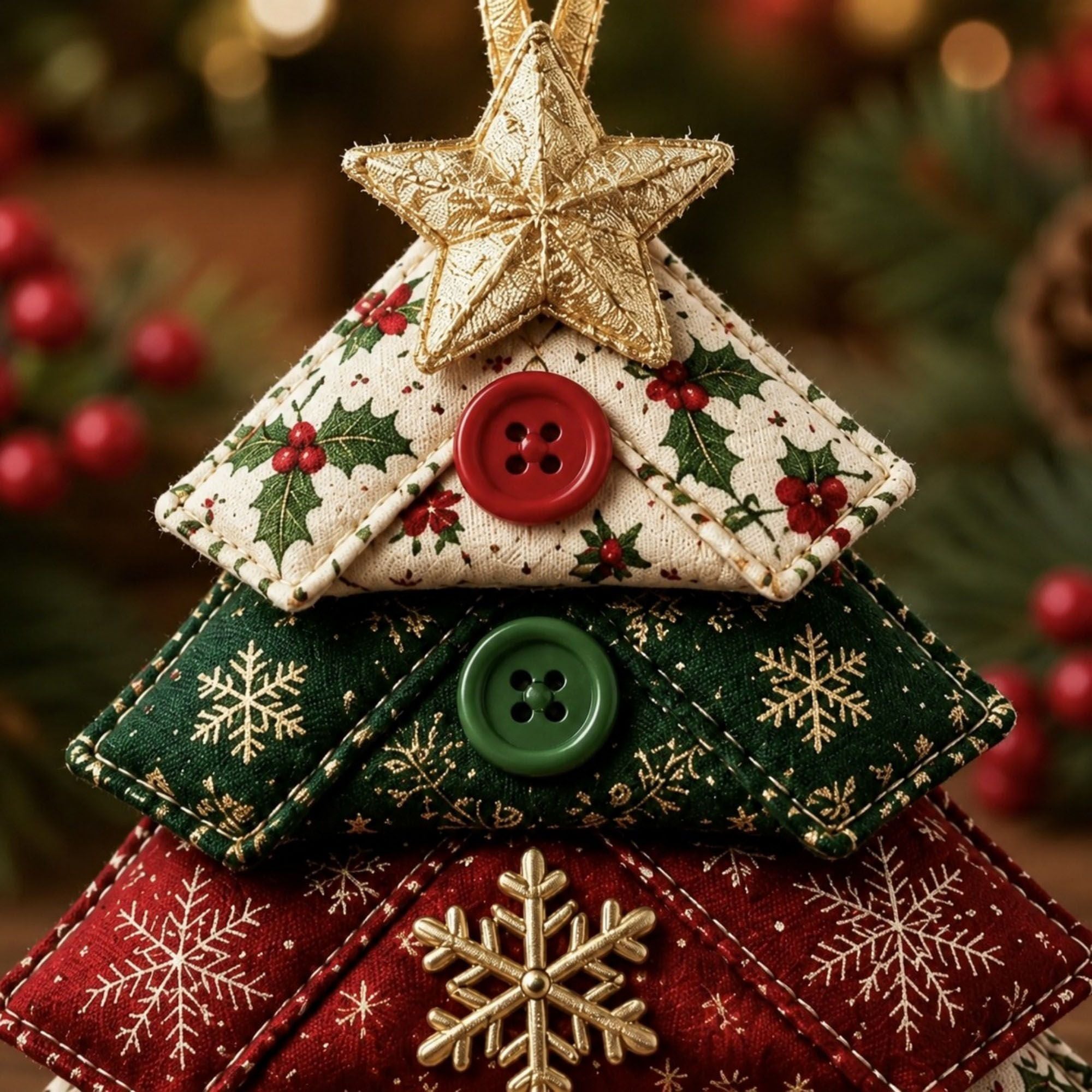 Halloween Layered Fabric Tree Ornament DIY Sewing Kit