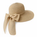 Summer Sun Hat for Women - Wide Brim Straw Hat with Elegant Bow Detail